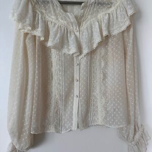 Loveshack Fancy Lace Ruffle Blouse
